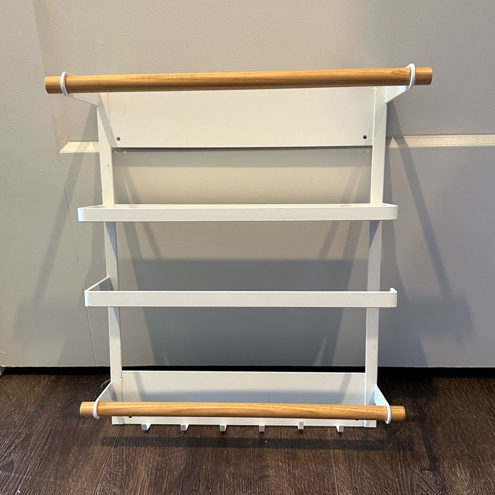 Yamasaki Tosca Magnetic Kitchen Organizer - Steel + Wood